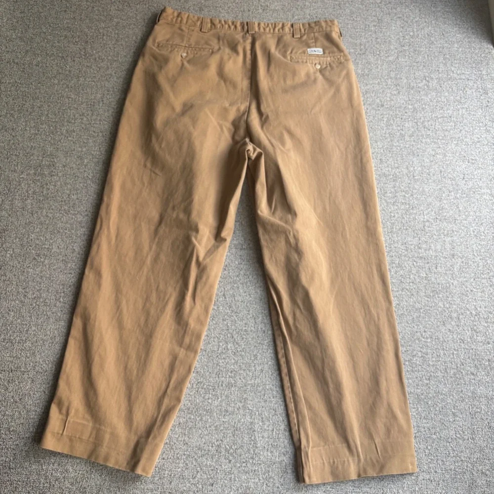 Polo Ralph Lauren Pants Mens Fit 34x28 Andrew Pant Brown Pleated VTG Made in USA